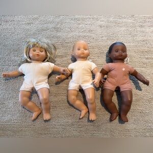 American Girl Baby Doll Trio in Pink, Cream, and Brown